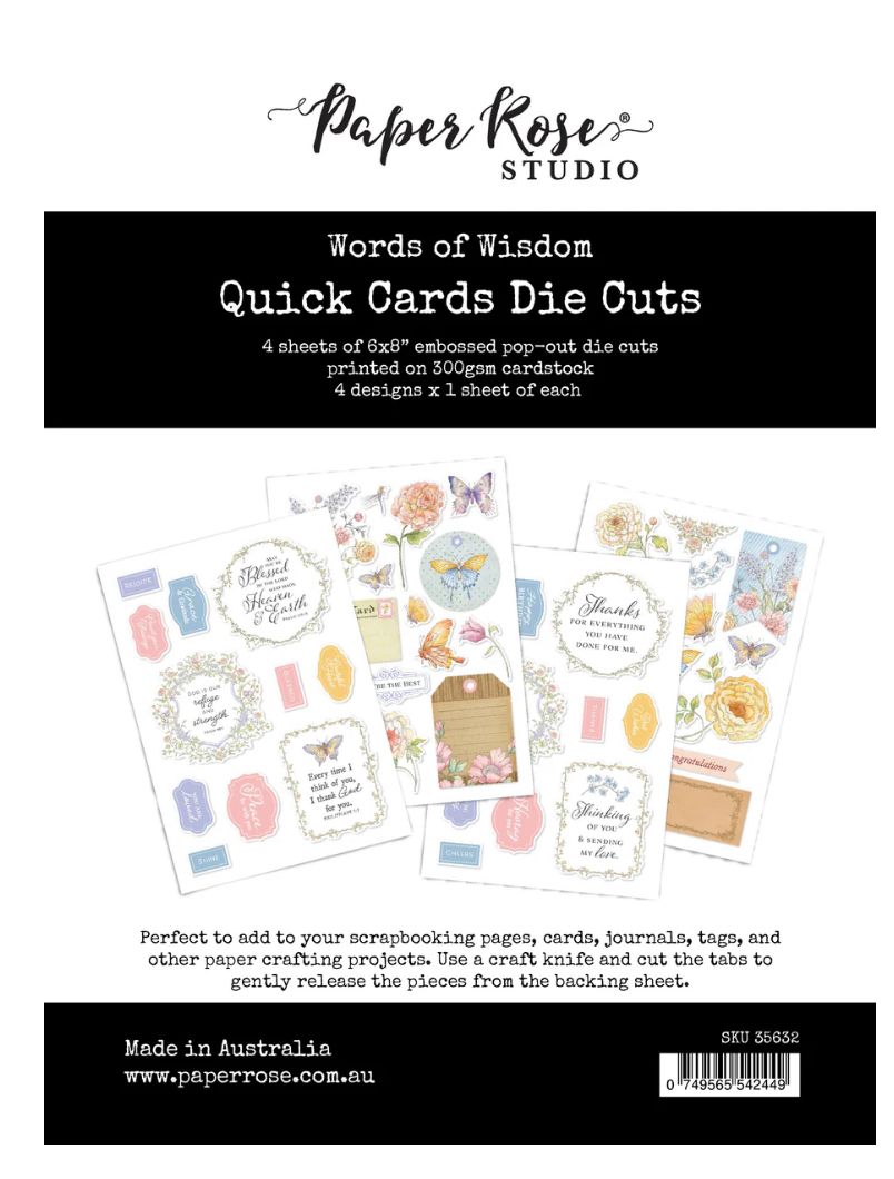 Paper Rose Studio - Words Of Wisdom 6x8 Quick Cards Die Cuts