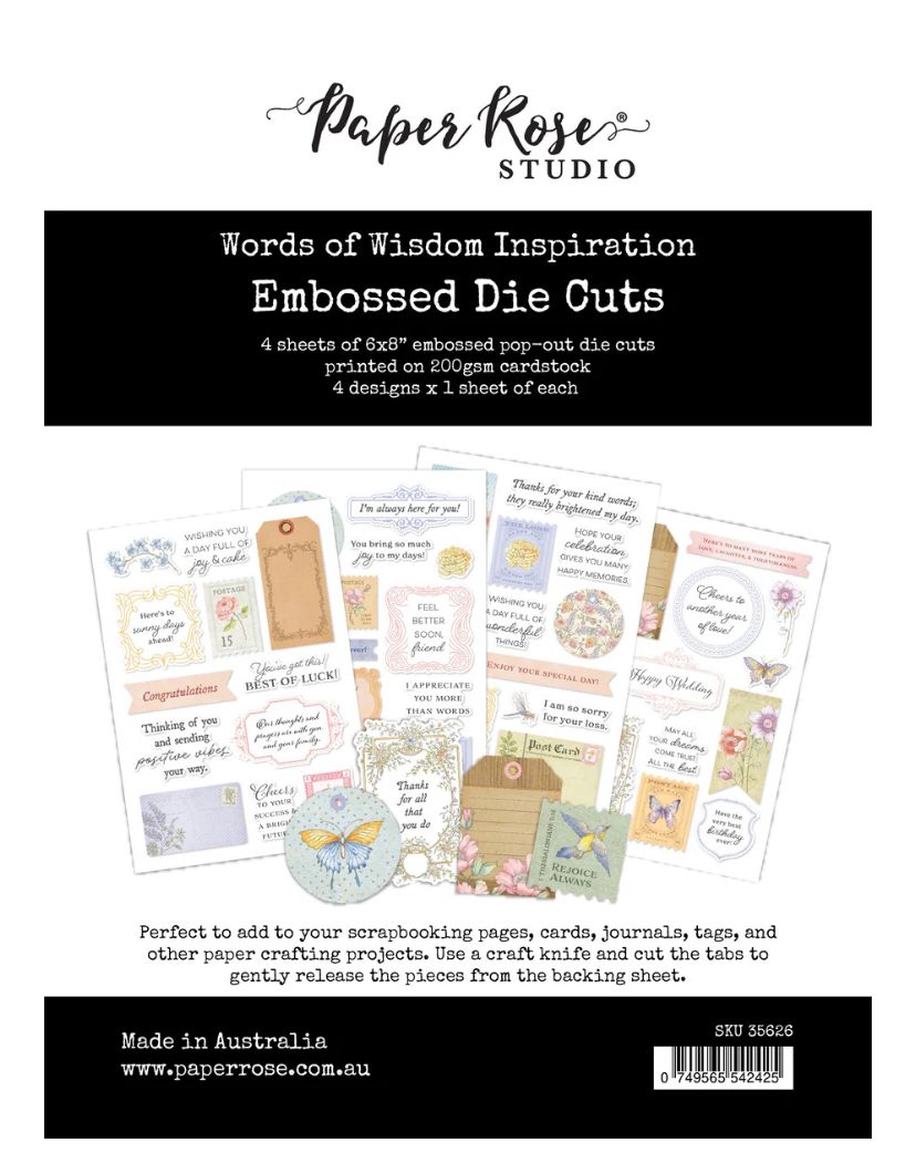 Paper Rose Studio - Words Of Wisdom Basic Inspiration Embossed Die Cuts