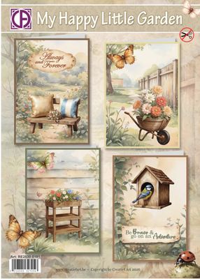 Creatief Art - Card Kit  My Happy Little Garden 4pcs