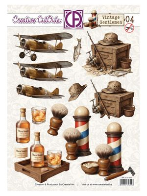 Creatief Art - Vintage Gentlemen 3D Die Cut Sheet 04