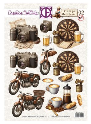 Creatief Art - Vintage Gentlemen 3D Die Cut Sheet 02