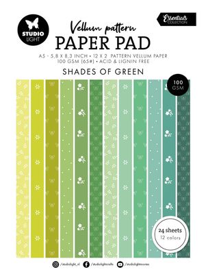 SL Essentials - Spring Green Print Vellum Paper Pad 24 Sheets
