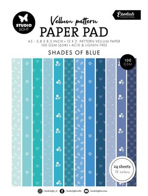 SL - Essentials - Spring Blue Print Vellum Paper Pack 24 Sheets