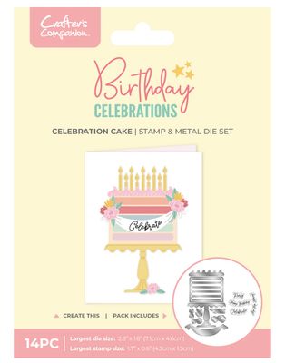 Crafter's Companion - Celebration Cake Birthday Celebrations Stamp &amp; Die Set