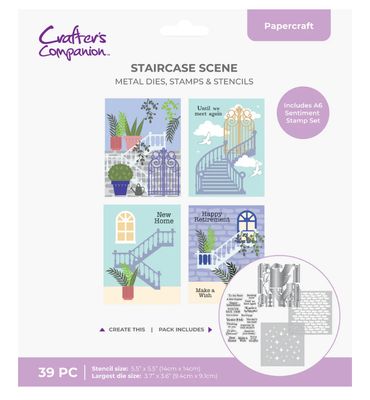 Crafter's Companion - Staircase Scene Stamp/Die/Stencil Set