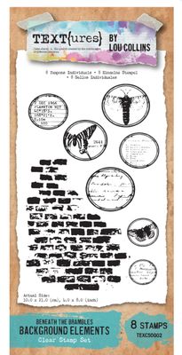 Arden Creative TEXT{ures} - Beneath The Brambles Background Elements 4x8 Stamp Set
