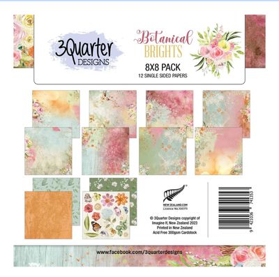 3Quarter Designs - Brights Botanical 8x8 Paper Pack