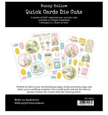 Paper Rose - Bunny Hollow 6x8 Quick Cards Die Cuts