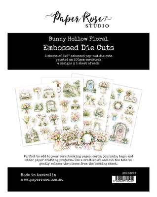 Paper Rose - Bunny Hollow 6x8 Floral Embossed Die Cuts