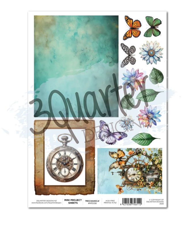 3Quarter Designs - Floral Mechanica Mini Project Sheet