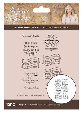 Crafter's Companion - Sara Signature Antique Lace Banners &amp; Heartfelt Sentiment Stamp Set