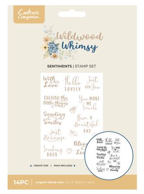 Crafter's Companion - Wildwood Whimsy Whimsical Sentiment Stamp Set