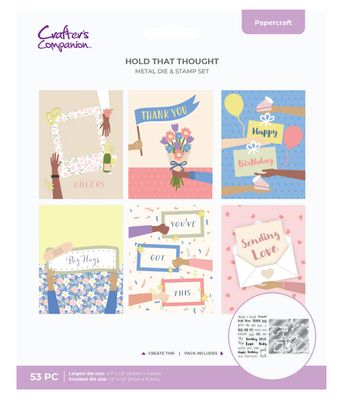 Crafter's Companion - Hands And Banners Celebration Stamp And Metal Die Set