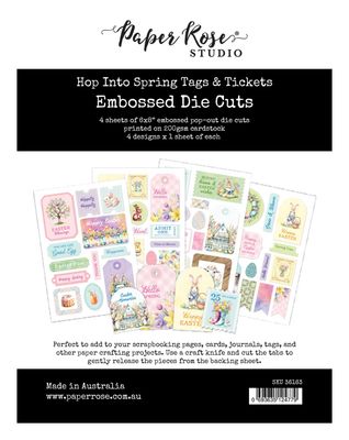 Paper Rose - Hop Into Spring 6x8 Tags And Tickets Embossed Die Cuts
