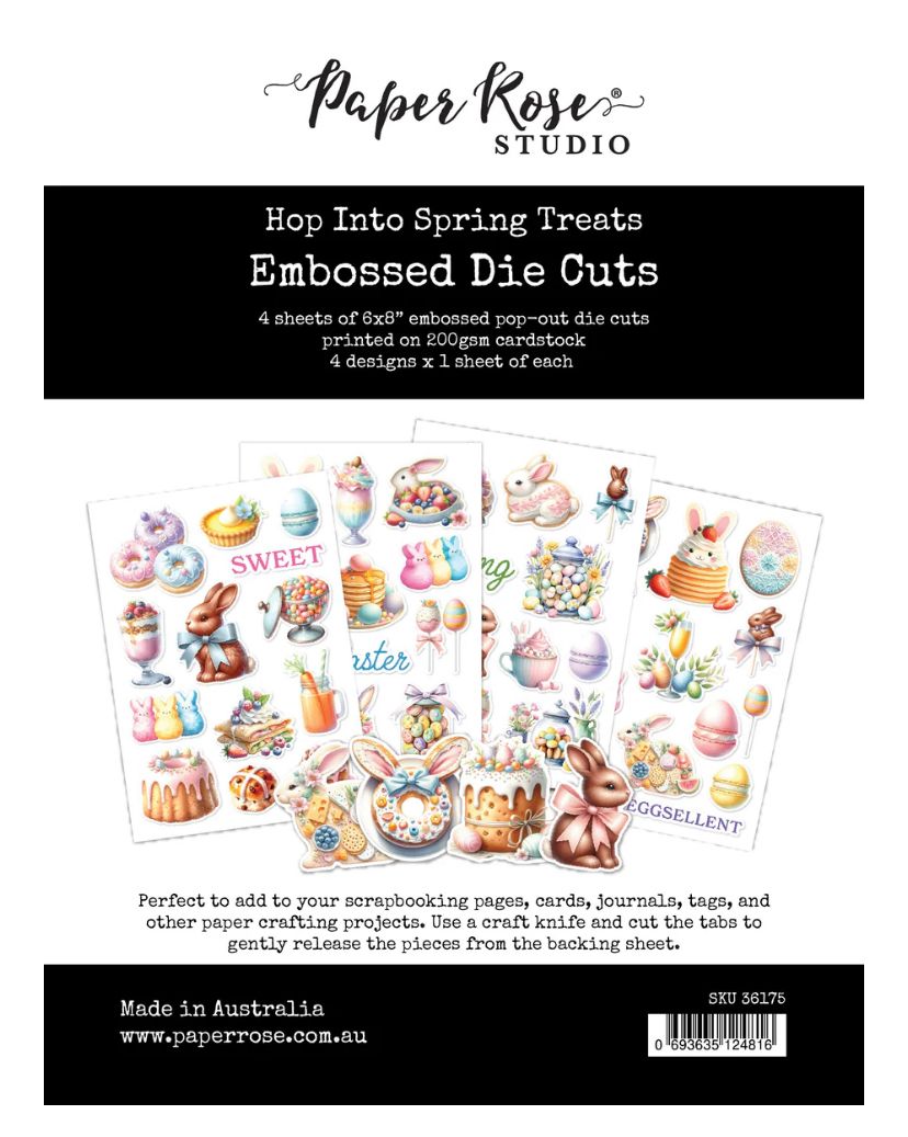 Paper Rose - Hop Into Spring 6x8 Treats Embossed Die Cuts