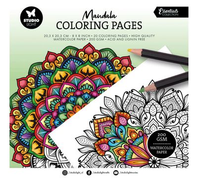 SL Essentials - Mandala Colouring Pages 20 Sheets Green Cover