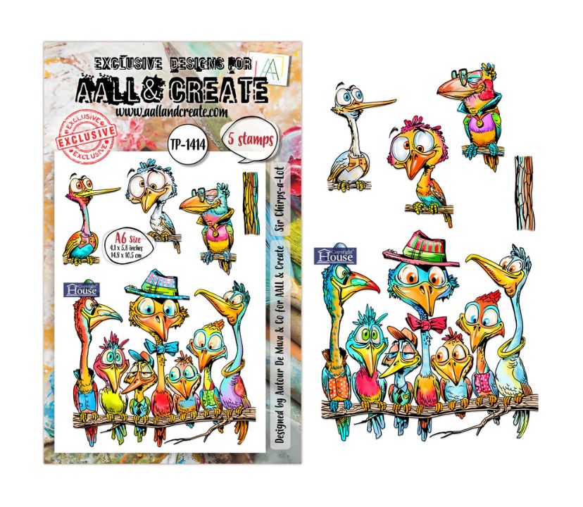 AALL&amp;CREATE - Sir Chirps-a-Lot A6 Stamp Set