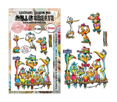AALL&amp;CREATE - Sir Chirps-a-Lot A6 Stamp Set
