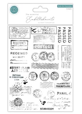 Craft Consortium - Postage Rub On Transfers