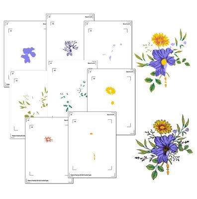 Sunbird Spark - Petals &amp; Positivity Layering Stencil