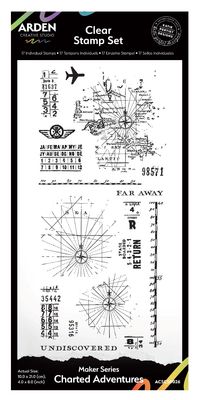 Arden Creative Studio -  Makers Series Charted Adventure 4x8 Clear Stamp Set