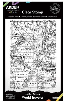 Arden Creative Studio -  Makers Series World Traveler 4x6in Background Stamp