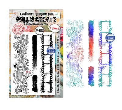 AALL&amp;CREATE - Circles &amp; Strokes A6 Stamp Set
