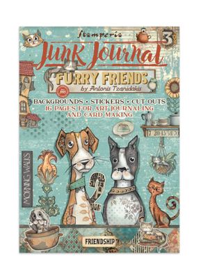 Stamperia - Furry Friends Junk Journal Backgrounds, Cutouts &amp; Stickers