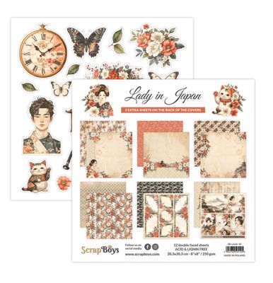 ScrapBoys - Lady In Japan 8x8 Art Journal Paper Pad