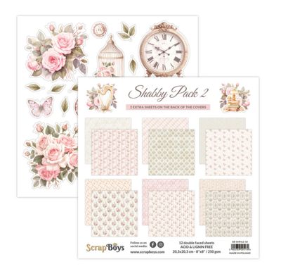 ScrapBoys - Shabby Pack 2 8x8 Paper Pad
