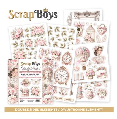 ScrapBoys - Shabby Pack 2 6x6 Pop-Up Paper Pad