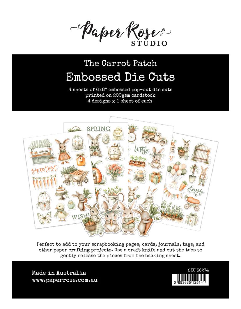 Paper Rose Studio - The Carrot Patch 6x8 Embossed Die Cuts