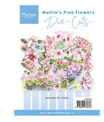 Marianne Designs A6 Die Cuts - Mattie's Pink Flowers