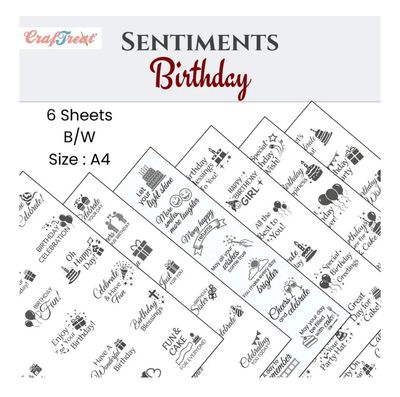 Craftreat - Sentiment Sheets Birthday Themed