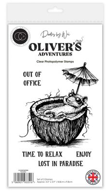 Craft Consortium - Oliver's Adventures, Paridise  A6 Clear Stamp
