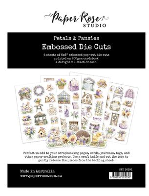 Paper Rose Studio - Petals &amp; Pansies 6x8 Embossed Die Cuts
