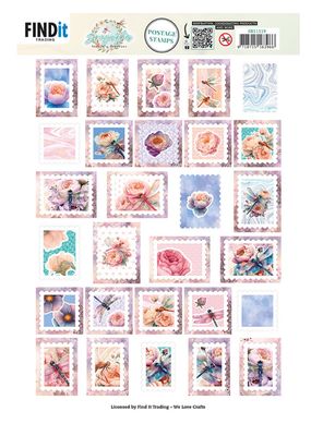Find It Trading - Berries Beauties  Postage Stamps Dragonflies Push Out Sheet