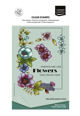 Vaessen Creative • Flower Square Edge Clear Stamps By Carla Creates 11pcs