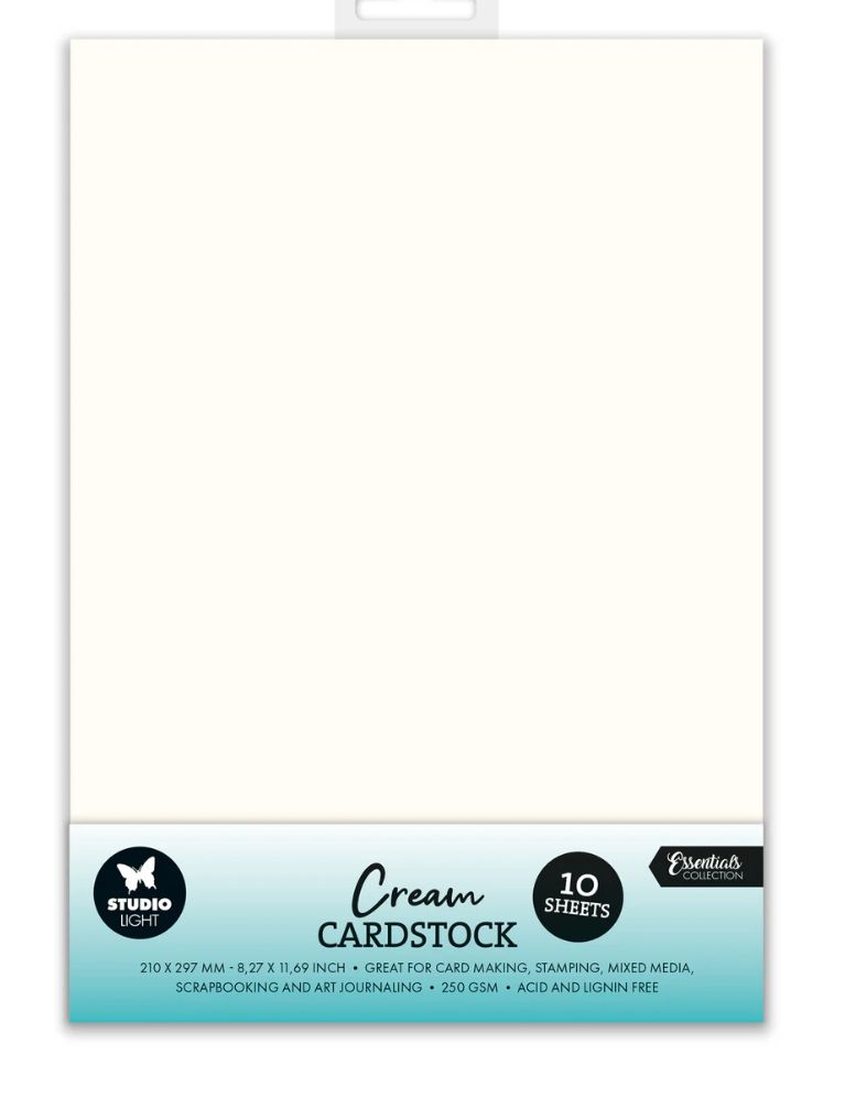 SL - Cream Solid Paper Pack 250gsm 10 Sheets