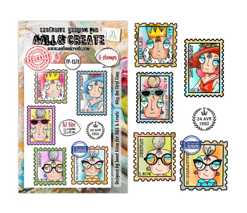 AALL&amp;CREATE - Miss Dee First Class A7 Stamp Set