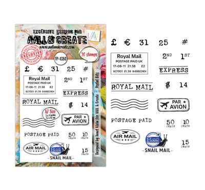 AALL&amp;CREATE - Postal Bits A7 Stamp Set