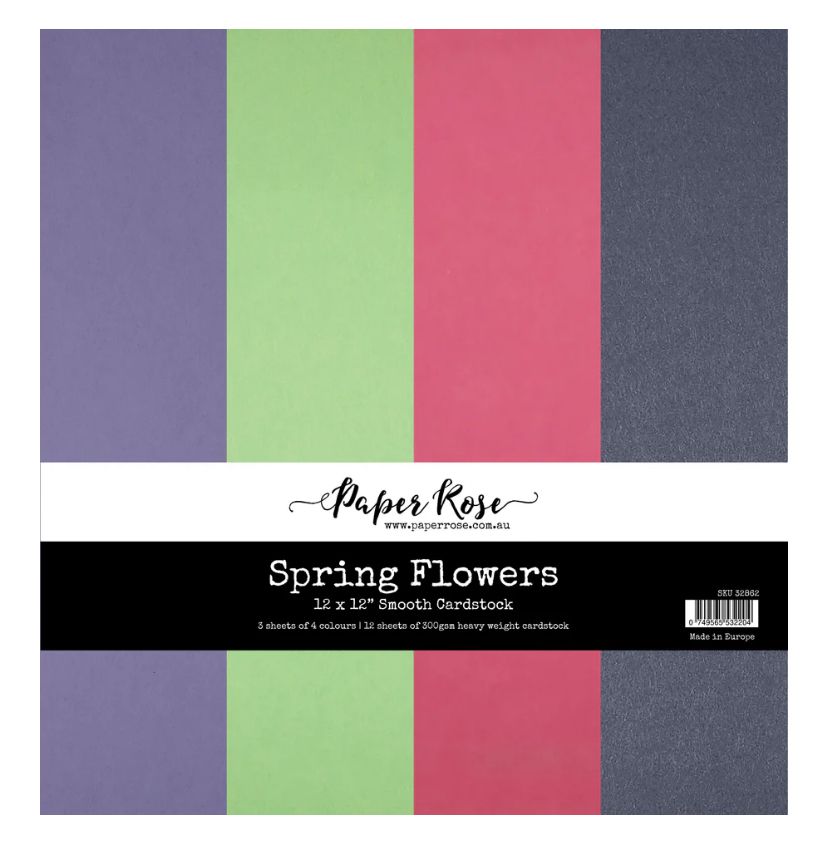 Paper Rose Studio - Spring Flowers 12x12 Assorted Smooth Cardstock 12 Sheets
