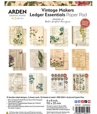 Arden Creative Studio - Vintage Makers Ledger Essentials 6x8 Paper Pad