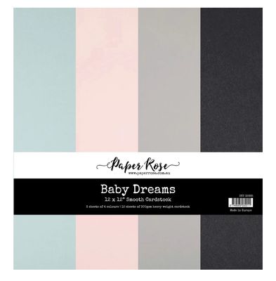 Paper Rose Studio - Baby Dreams 12x12 Assorted Smooth Cardstock 12 Sheets