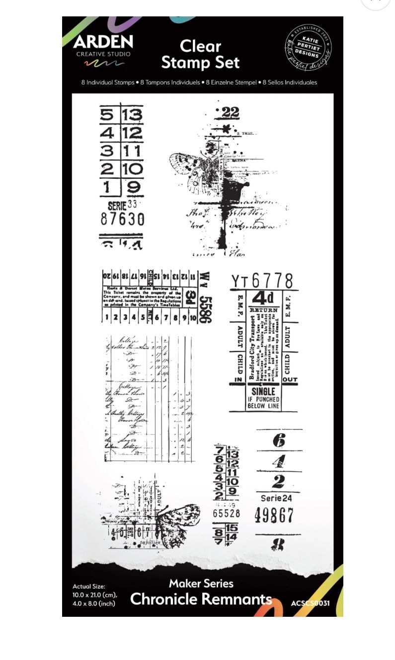 Arden Creative Studio - Maker Series Chronicle Remenants 4x8 Clear Stamp Set