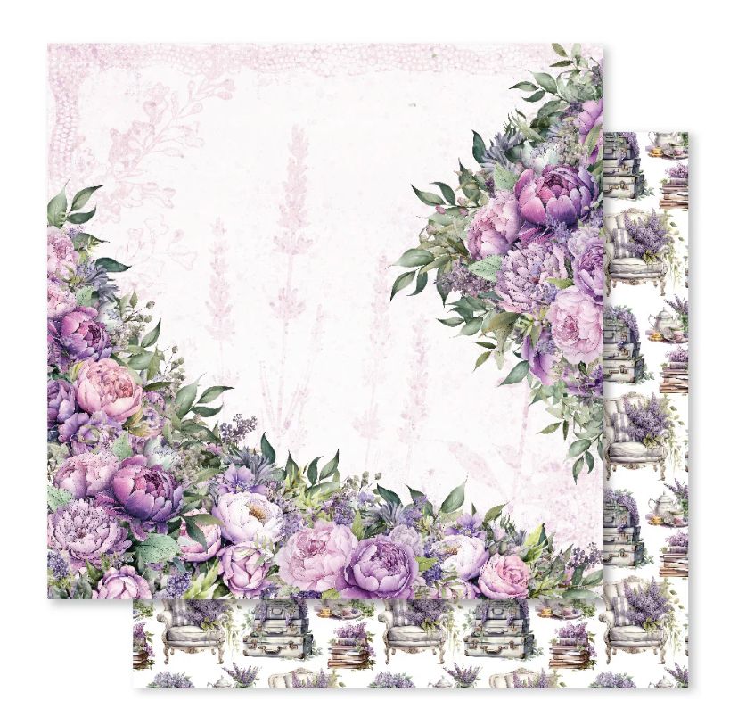 Paper Rose Studio - Lavender &amp; Roses B 12x12 Single Sheet