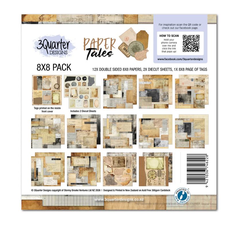 3Quarter Designs - Paper Tales 8x8 Paper Pack &amp; Die Cuts
