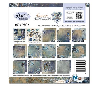 3Quarter Designs - Lunar Horoscopes 8x8 Paper Pack &amp; Diecuts Set