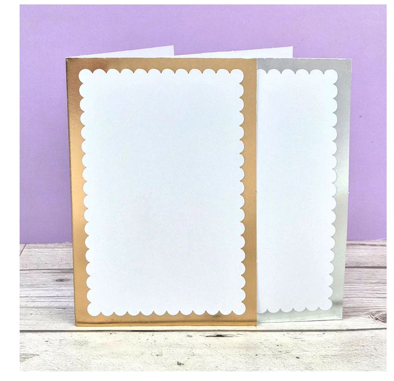 Hunkydory Crafts - Scalloped Foiled Edge Card Blanks &amp; Envelopes A6