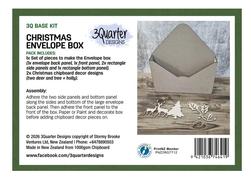 3Quarter Designs - Christmas Envelope Box